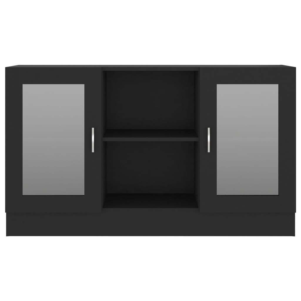 vidaXL Vitrinekast 120x30,5x70 cm bewerkt hout zwart
