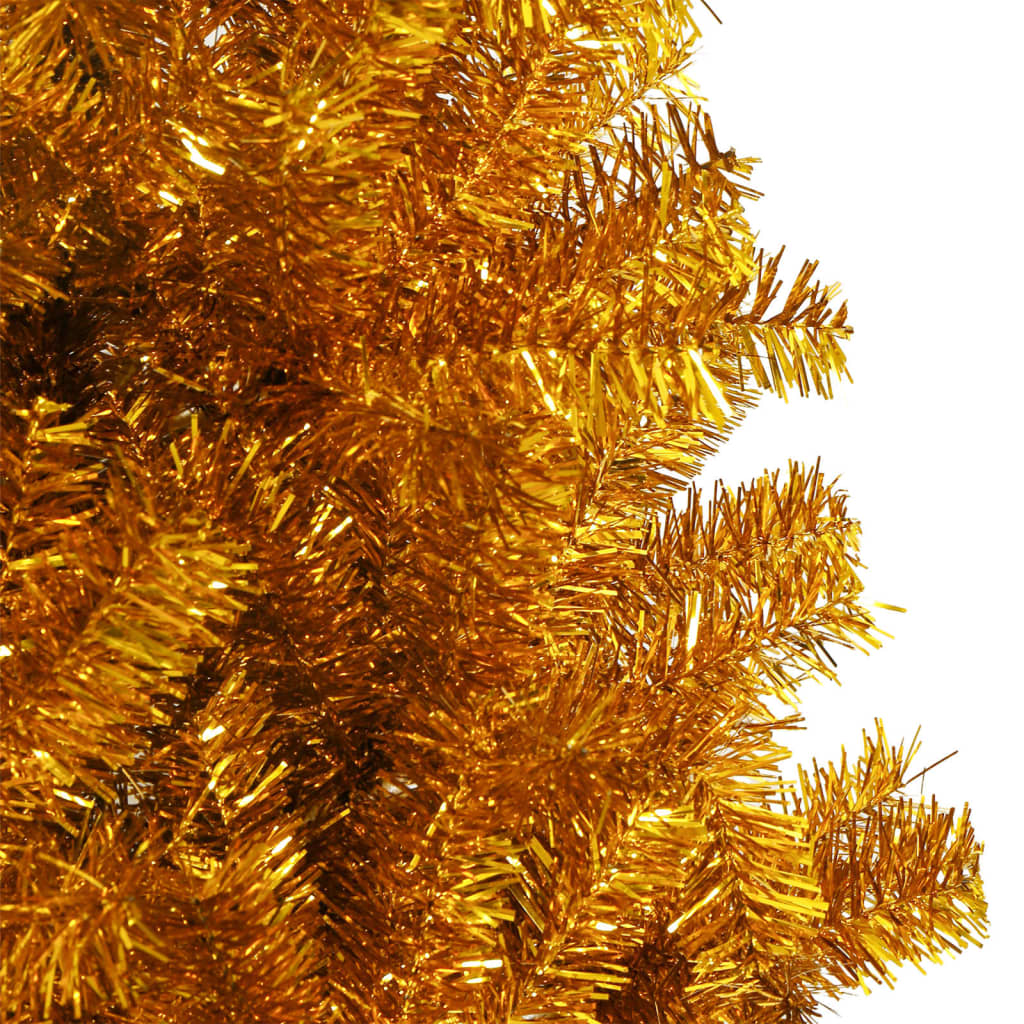 vidaXL Kunstkerstboom met standaard 240 cm PET goudkleurig