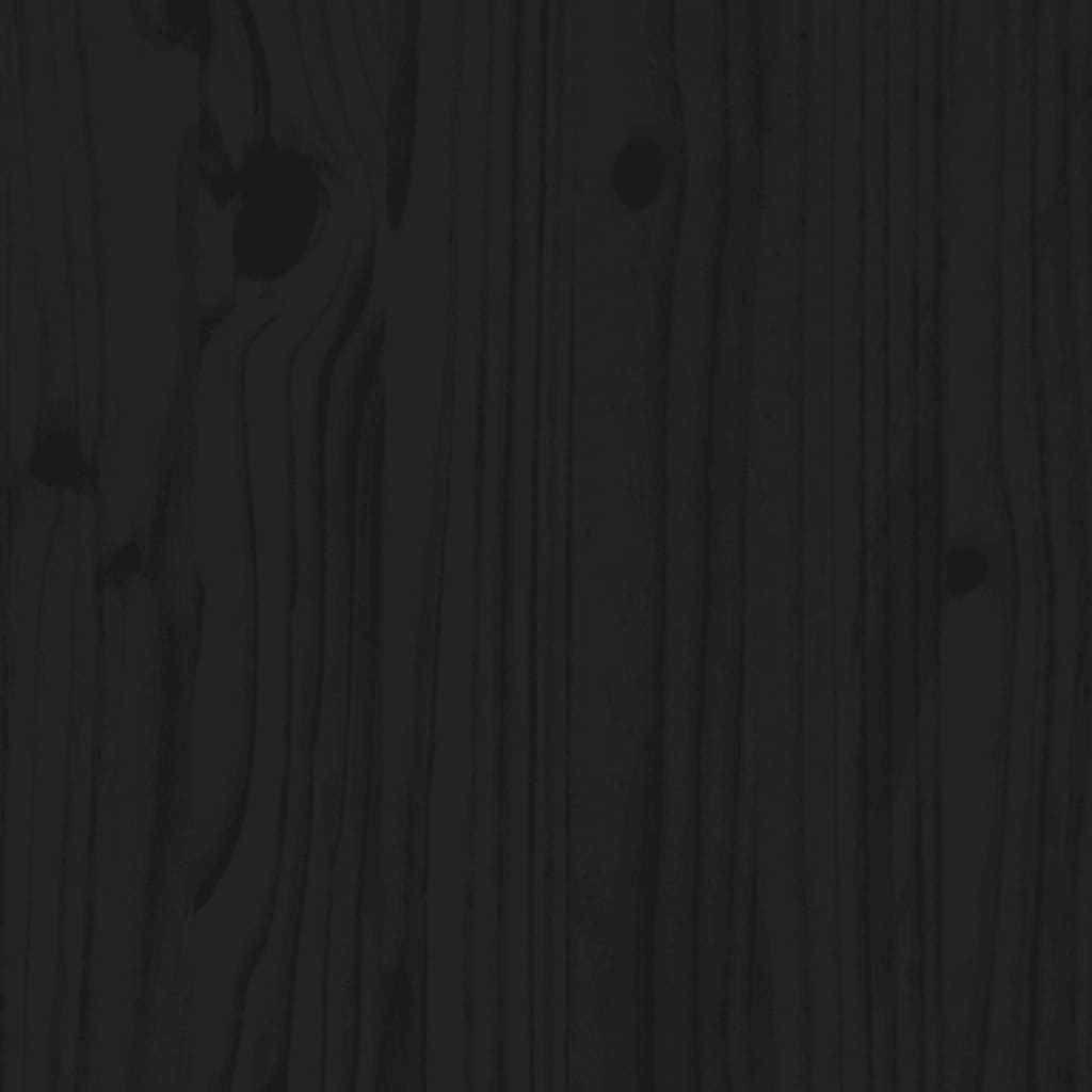 vidaXL Bedframe massief grenenhout zwart 135x190 cm 4FT6 Double