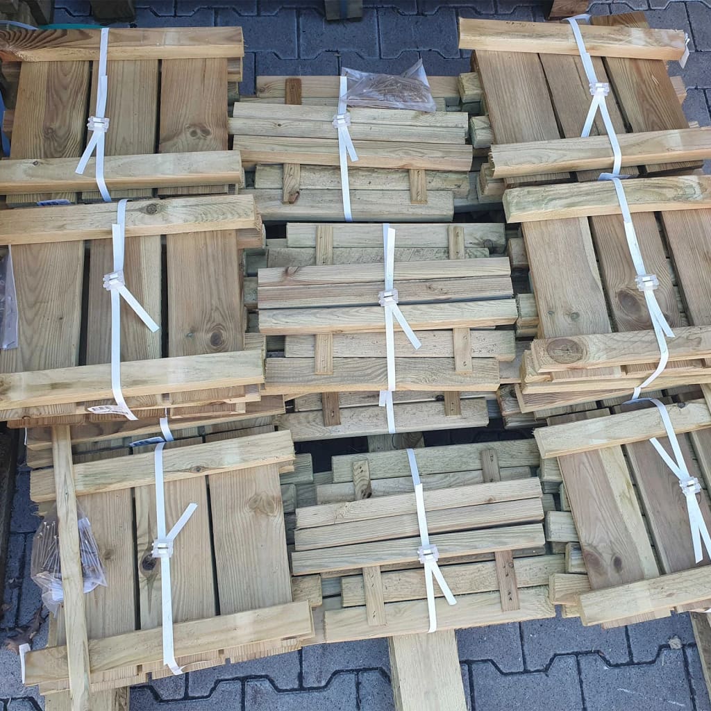 vidaXL B-stock Tuinbank met plantenbakken geïmpregneerd massief hout