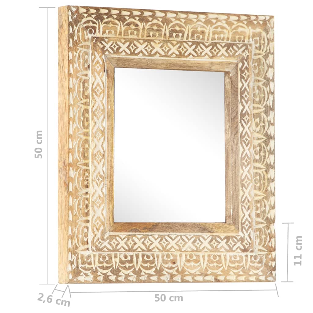 vidaXL Spiegel handgesneden 50x50x2,6 cm massief mangohout