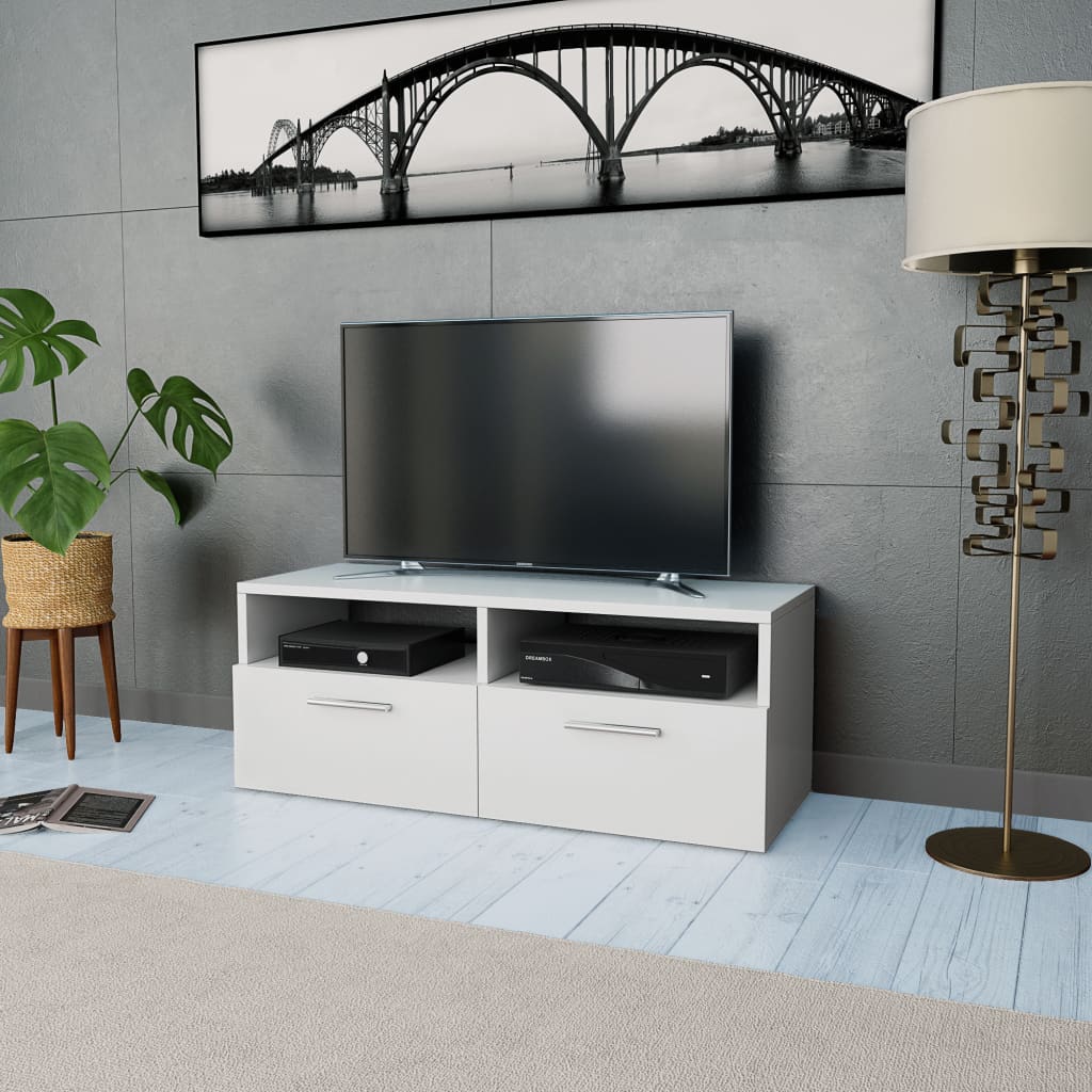 vidaXL Tv-meubel 95x35x36 cm spaanplaat wit