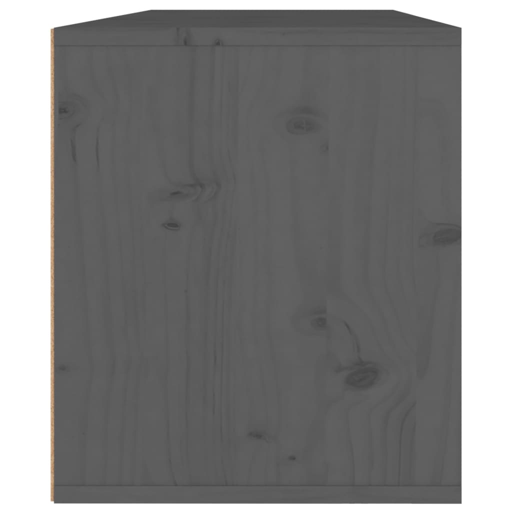 vidaXL Wandkasten 2 st 45x30x35 cm massief grenenhout grijs