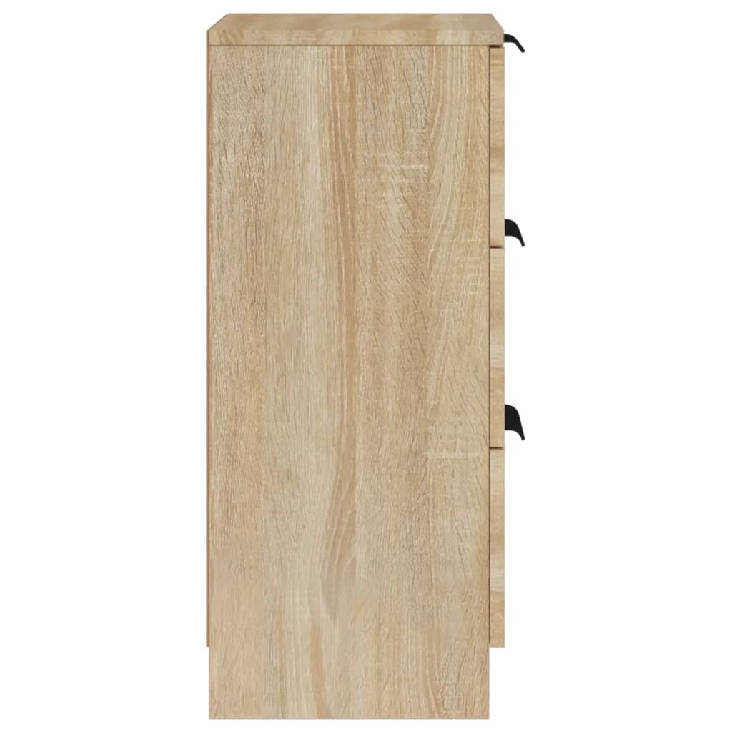 vidaXL Dressoirs 2 st 30x30x70 cm bewerkt hout sonoma eikenkleurig