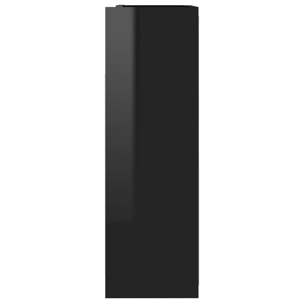 vidaXL Badkamerspiegelkast 62,5x20,5x64 cm spaanplaat hoogglans zwart
