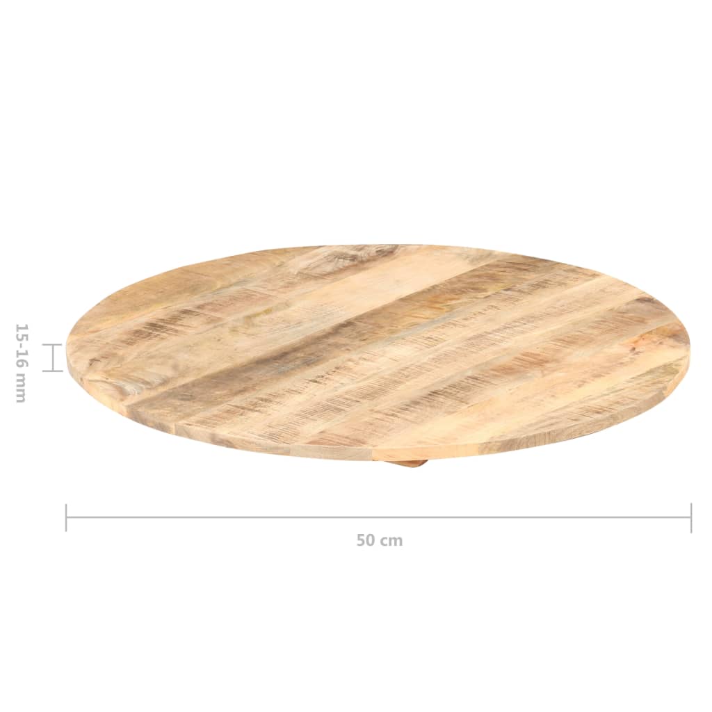 vidaXL Tafelblad rond 15-16 mm 50 cm massief mangohout