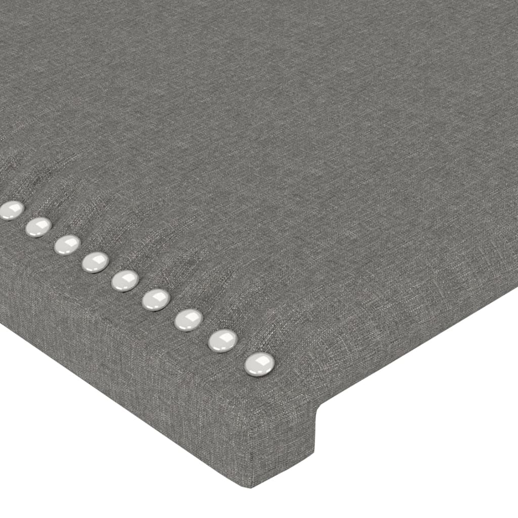 vidaXL Bedframe met hoofdbord stof donkergrijs 100x200 cm