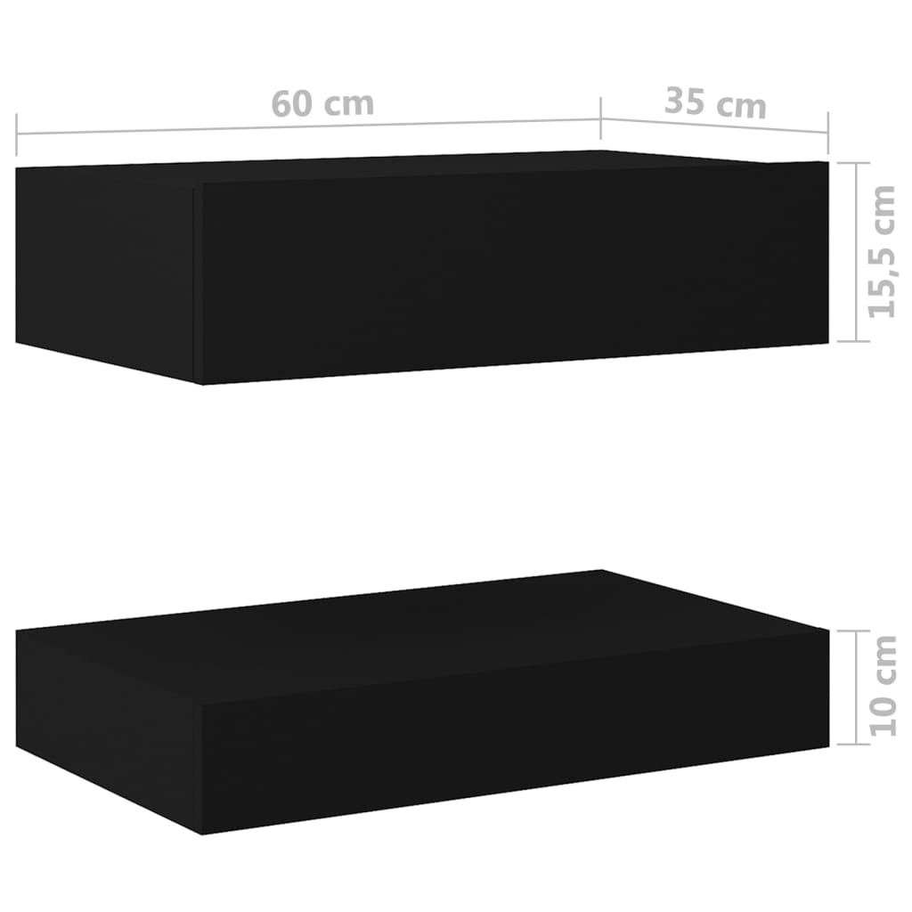 vidaXL Nachtkastje 60x35 cm spaanplaat zwart