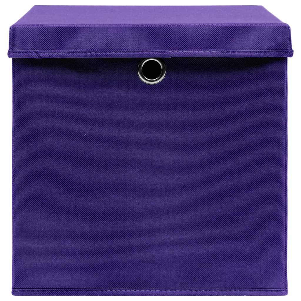 vidaXL Opbergboxen met deksel 4 st 28x28x28 cm paars