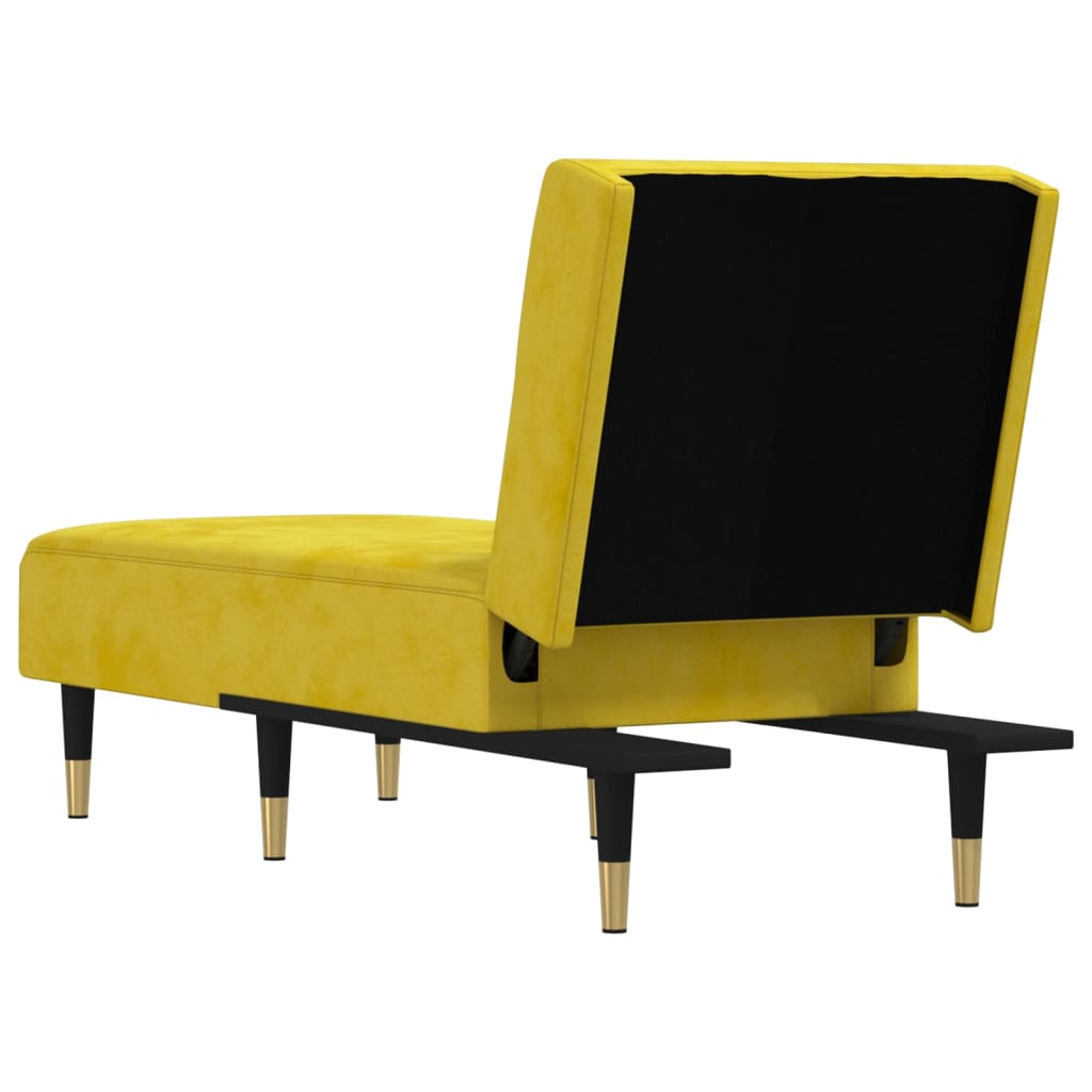 vidaXL Chaise longue fluweel geel