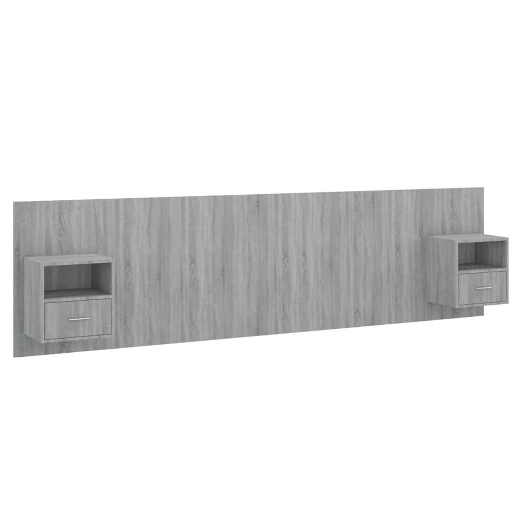 vidaXL Hoofdbord met kastjes bewerkt hout grijs sonoma eikenkleurig