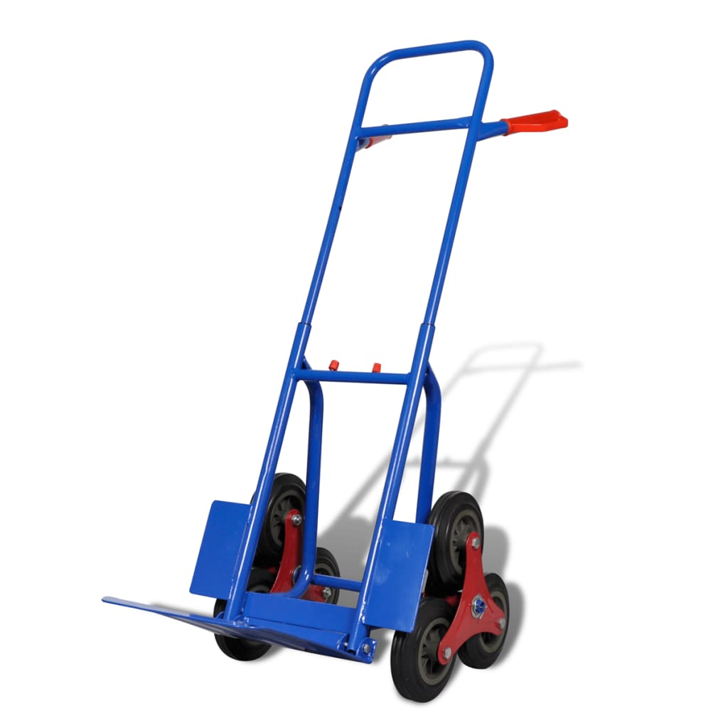 vidaXL Steekwagen inklapbaar met 6 wielen blauw