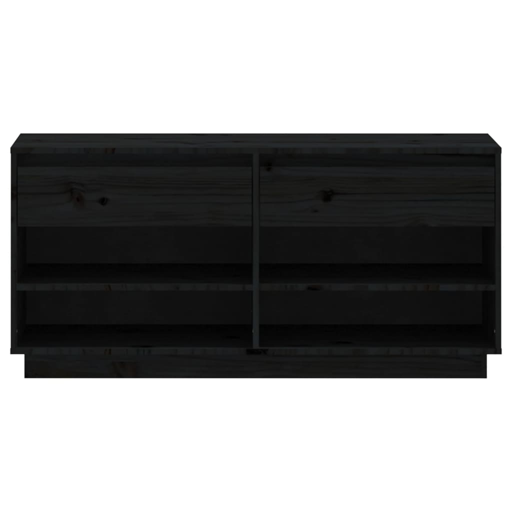 vidaXL Schoenenkast 110x34x52 cm massief grenenhout zwart