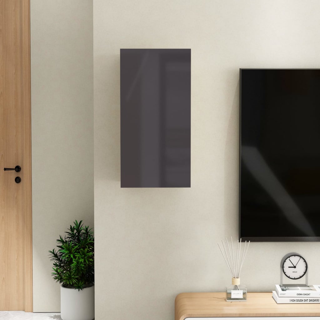 vidaXL Tv-meubel 30,5x30x60 cm bewerkt hout hoogglans grijs