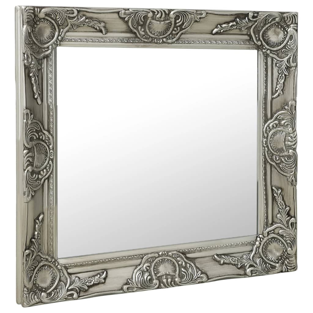 vidaXL Wandspiegel barok stijl 60x60 cm zilverkleurig