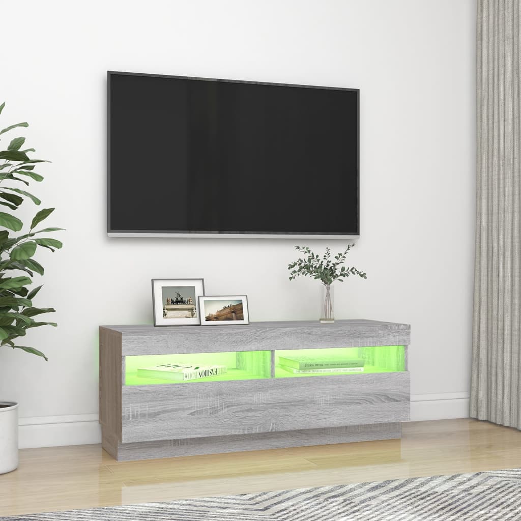 vidaXL Tv-meubel met LED-verlichting 100x35x40 cm grijs sonoma eiken