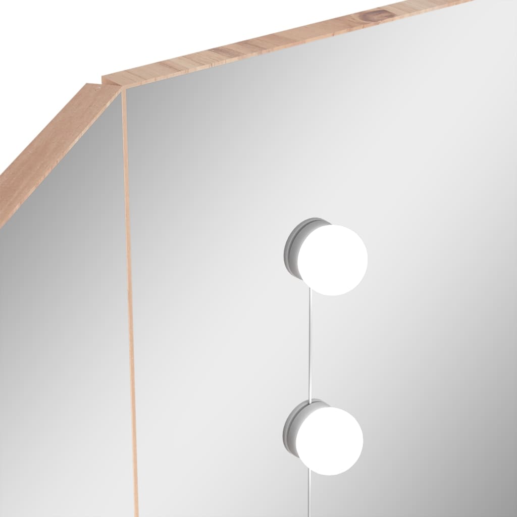 vidaXL Hoekkaptafel met LED 111x54x141,5 cm eikenkleurig