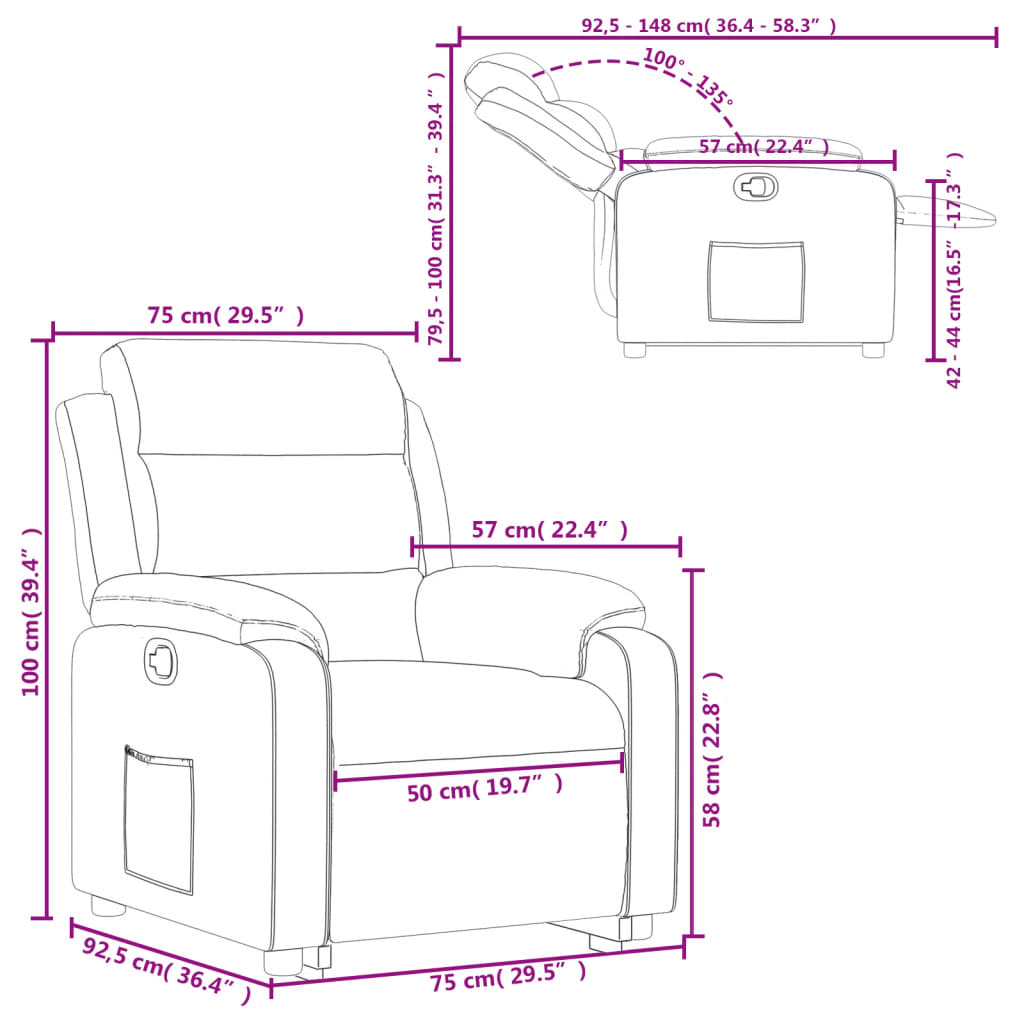 vidaXL Sta-op-stoel verstelbaar fluweel lichtgrijs