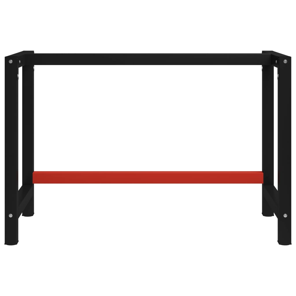 vidaXL Werkbankframe 120x57x79 cm metaal zwart en rood