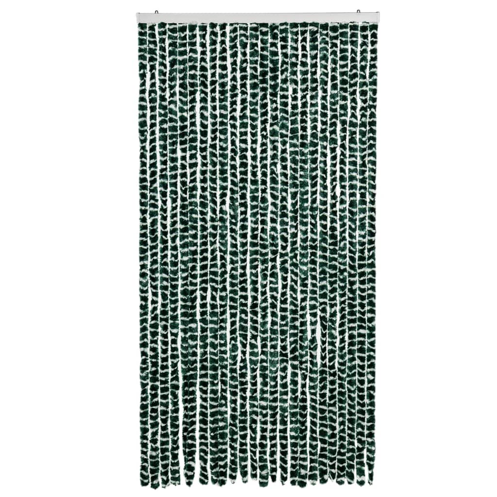 vidaXL Vliegengordijn 100x230 cm chenille groen en wit