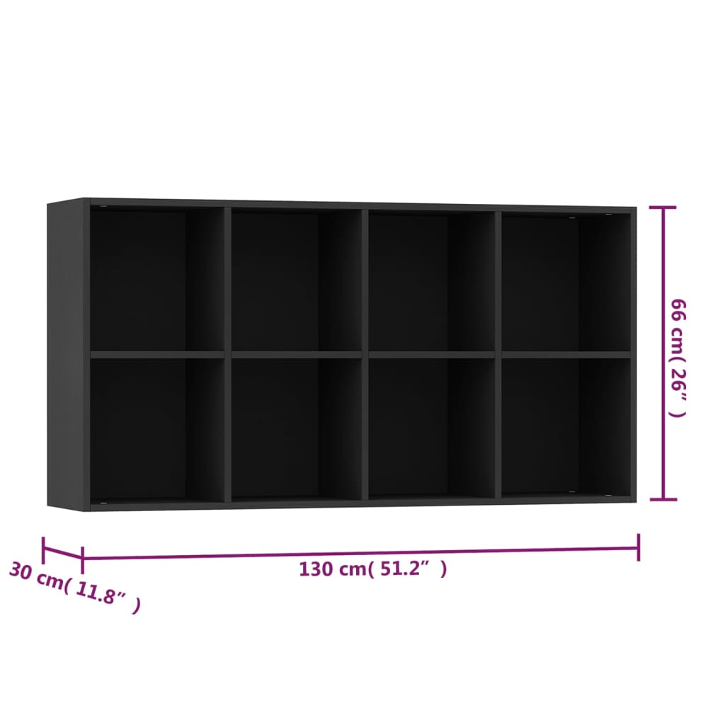 vidaXL Boekenkast/dressoir 66x30x130 cm bewerkt hout zwart