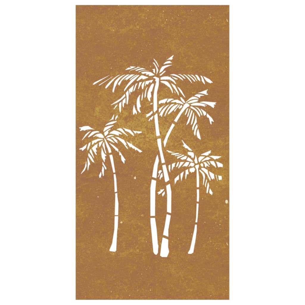 vidaXL Wanddecoratie tuin palmboomontwerp 105x55 cm cortenstaal