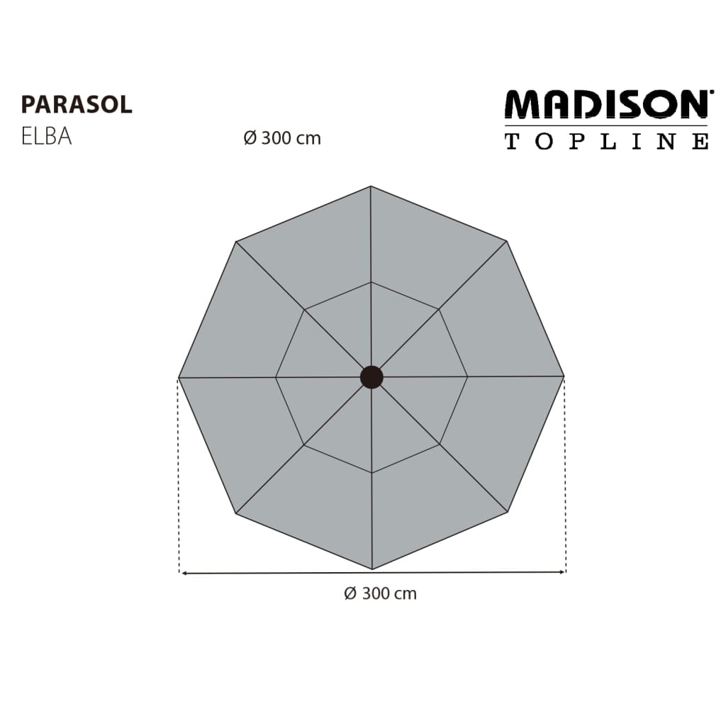 Madison Parasol Elba 300 cm grijs