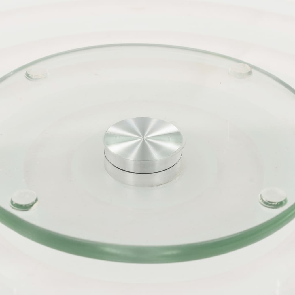 vidaXL Serveerborden draaibaar 2 st 30 cm gehard glas transparant