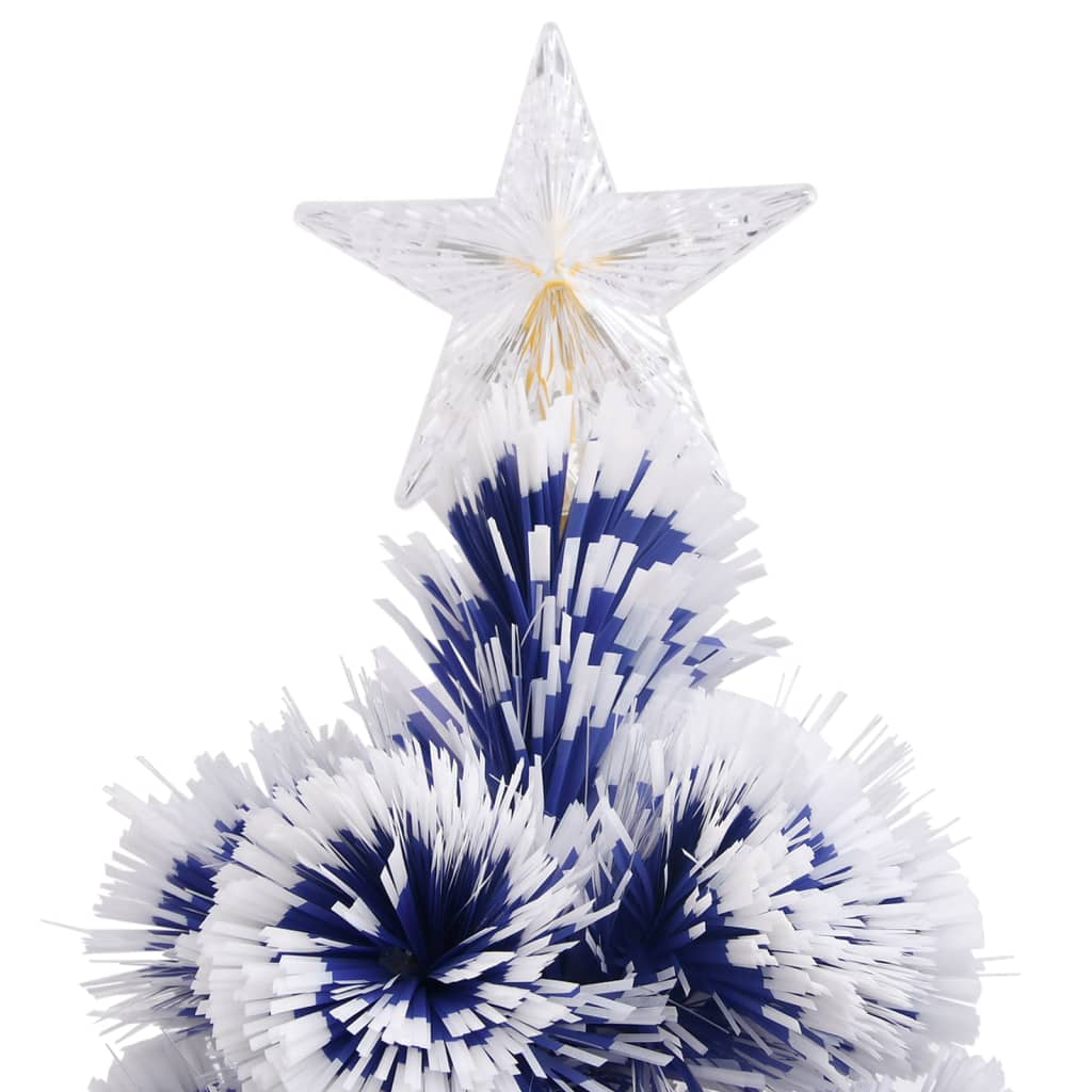 vidaXL Kunstkerstboom met verlichting 240 cm glasvezel wit en blauw