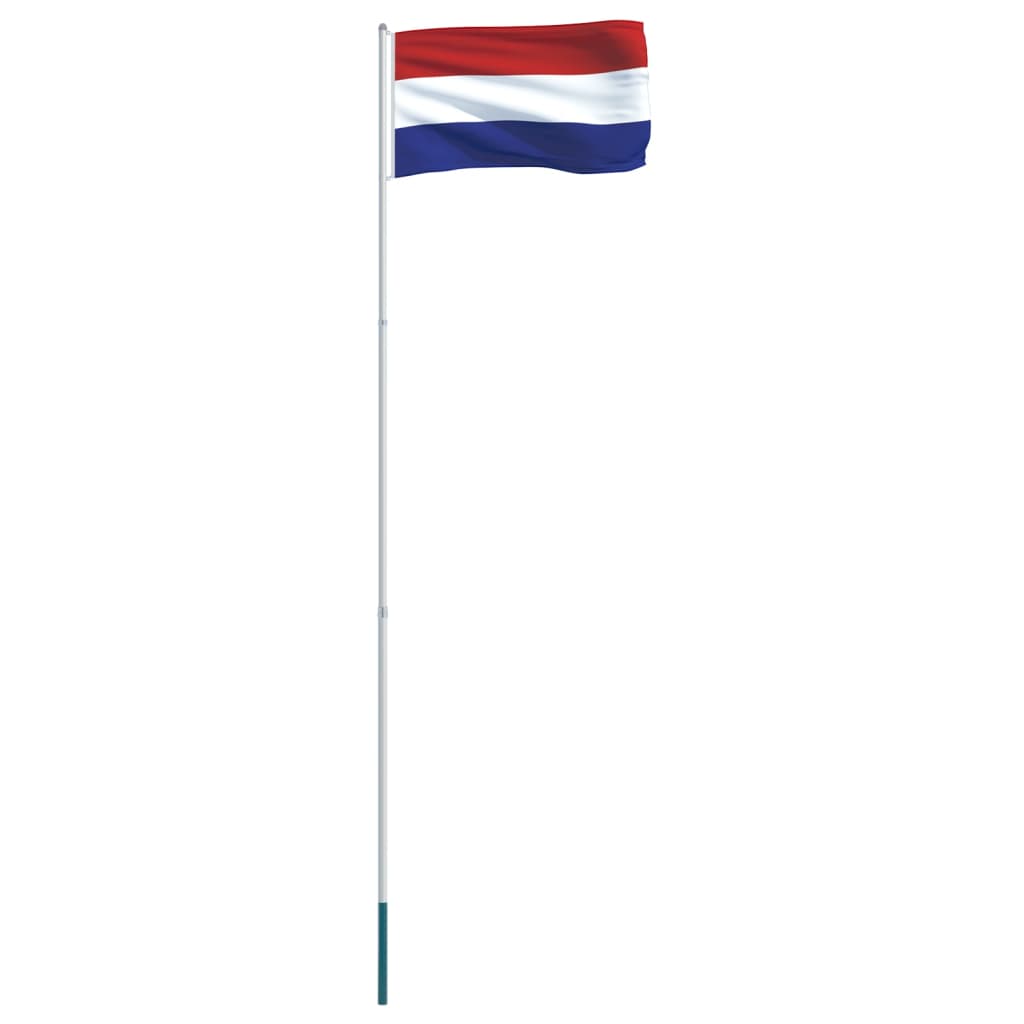 vidaXL Vlag met vlaggenmast Nederland 4 m aluminium