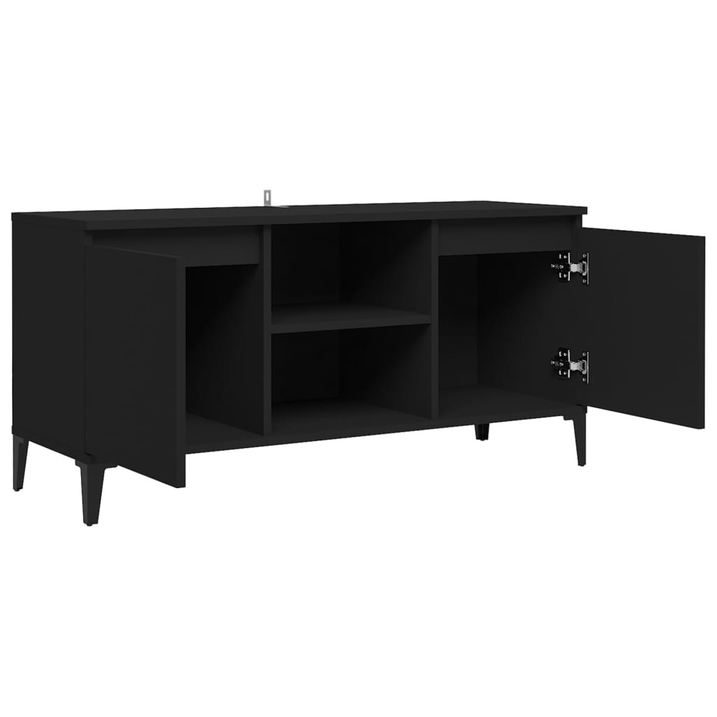 vidaXL Tv-meubel met metalen poten 103,5x35x50 cm zwart