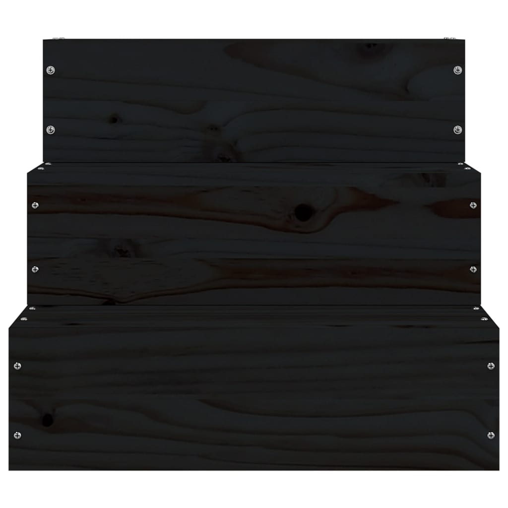 vidaXL Huisdierentrap 40x37,5x35 cm massief grenenhout zwart