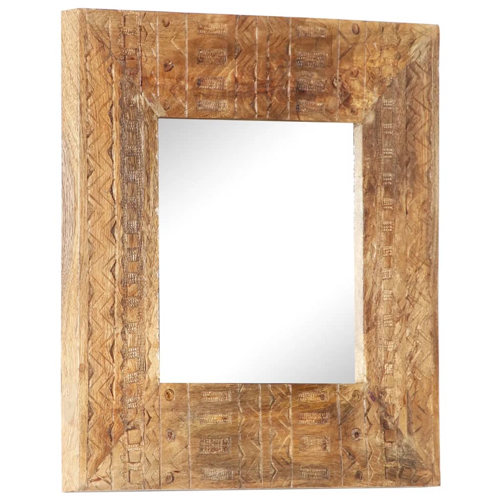 vidaXL Spiegel handgesneden 50x50x2,5 cm massief mangohout