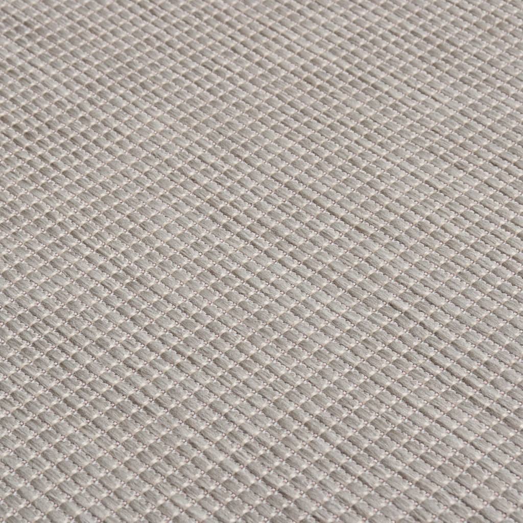 vidaXL Buitenkleed platgeweven 120x170 cm taupe