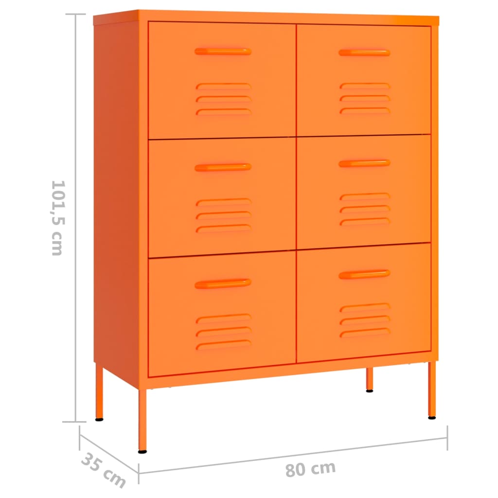 vidaXL Ladekast 80x35x101,5 cm staal oranje