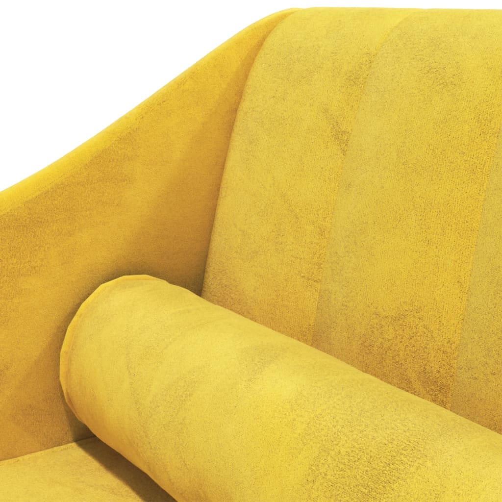 vidaXL Chaise longue met bolster fluweel geel