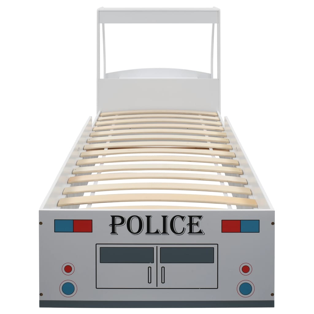 vidaXL Kinderbed politieauto met 7 Zone H3 matras 90x200 cm