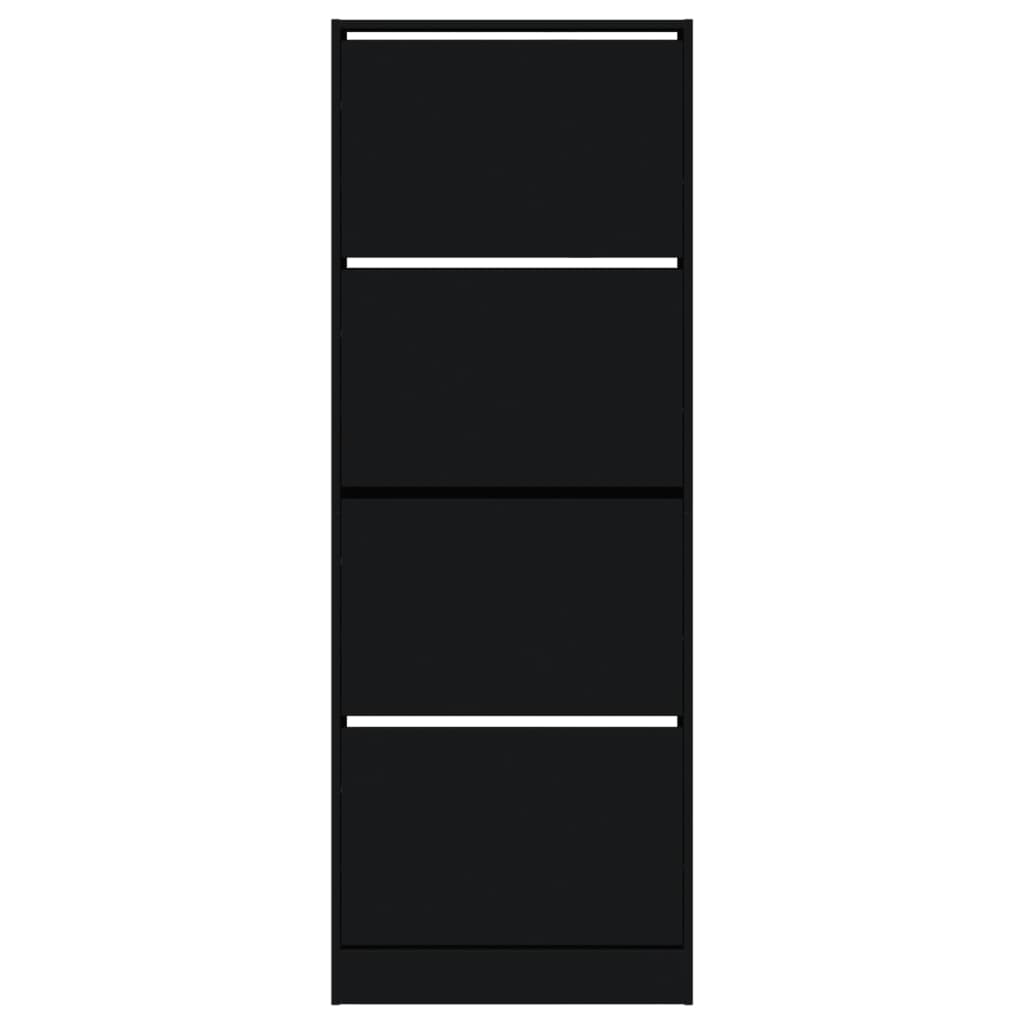 vidaXL Schoenenkast 60x21x163,5 cm bewerkt hout zwart