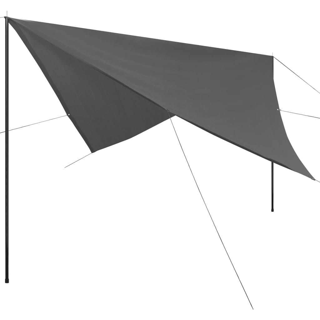 vidaXL Zonnescherm tarp met palen vierkant 3x3 m HDPE wit