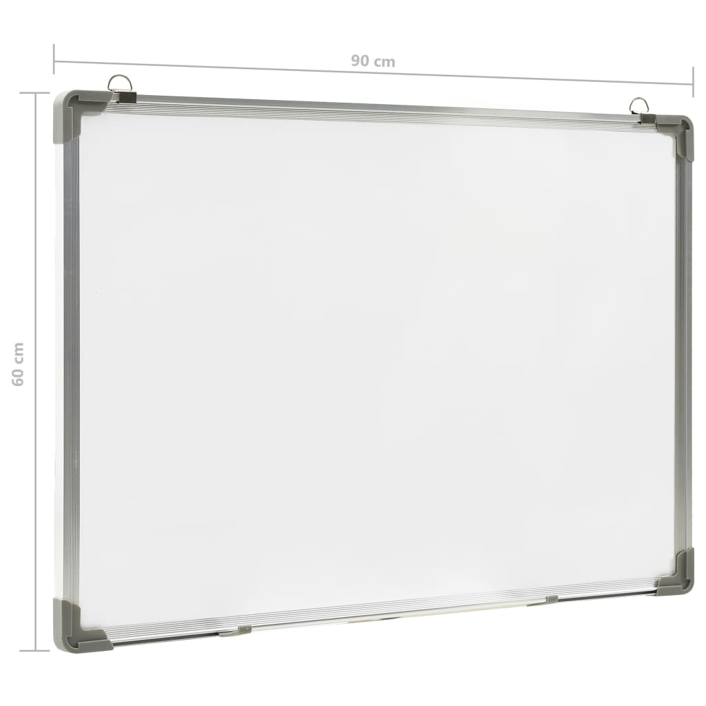 vidaXL Whiteboard magnetisch 90x60 cm staal wit