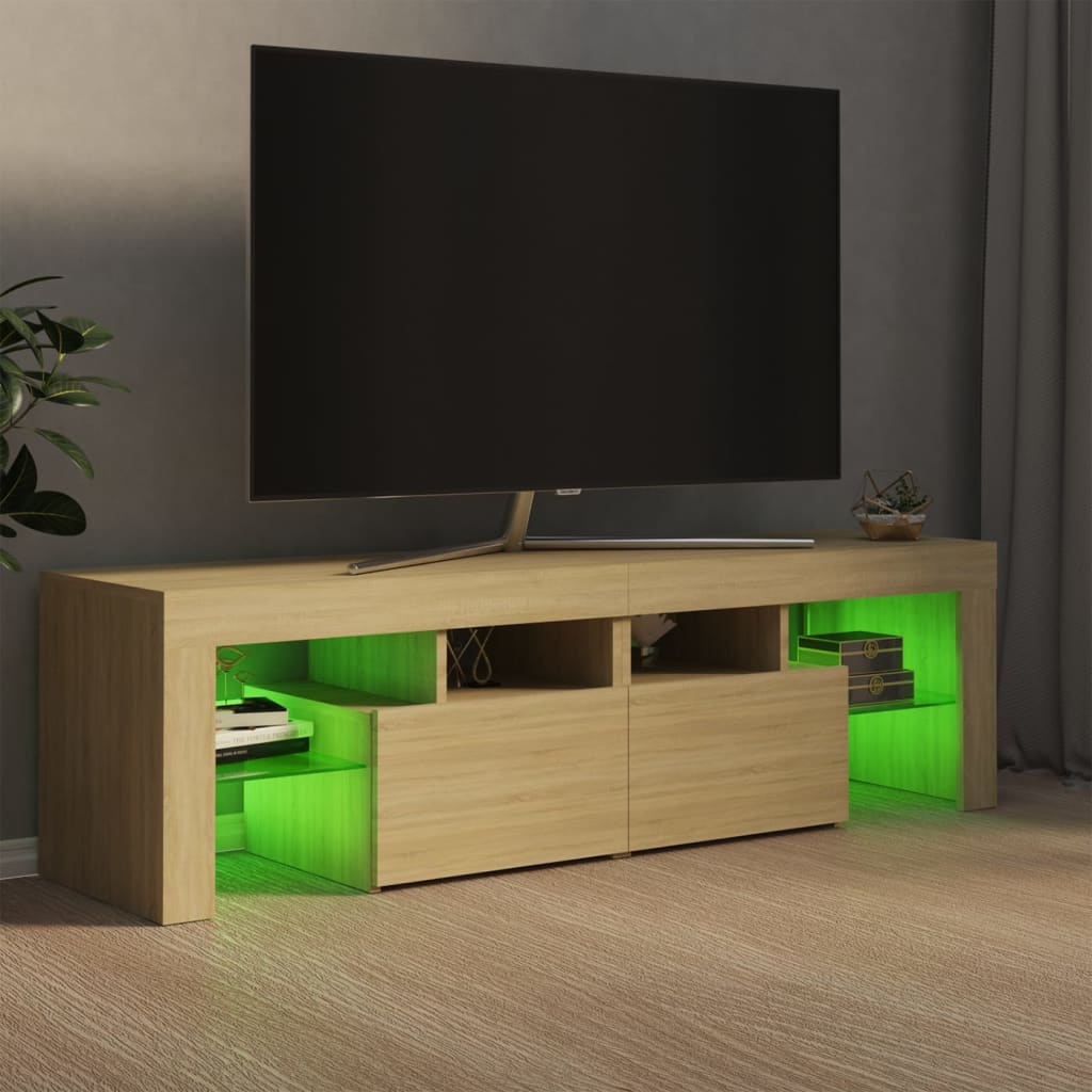 vidaXL Tv-meubel LED-verlichting 140x36,5x40 cm sonoma eikenkleurig