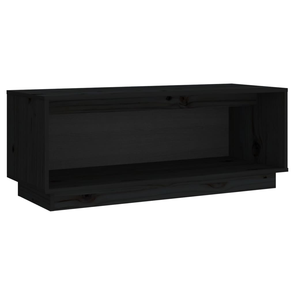 vidaXL Tv-meubel 90x35x35 cm massief grenenhout zwart