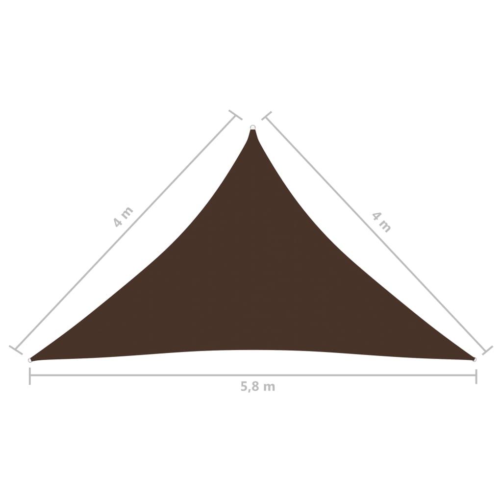 vidaXL Zonnescherm driehoekig 4x4x5,8 m oxford stof bruin