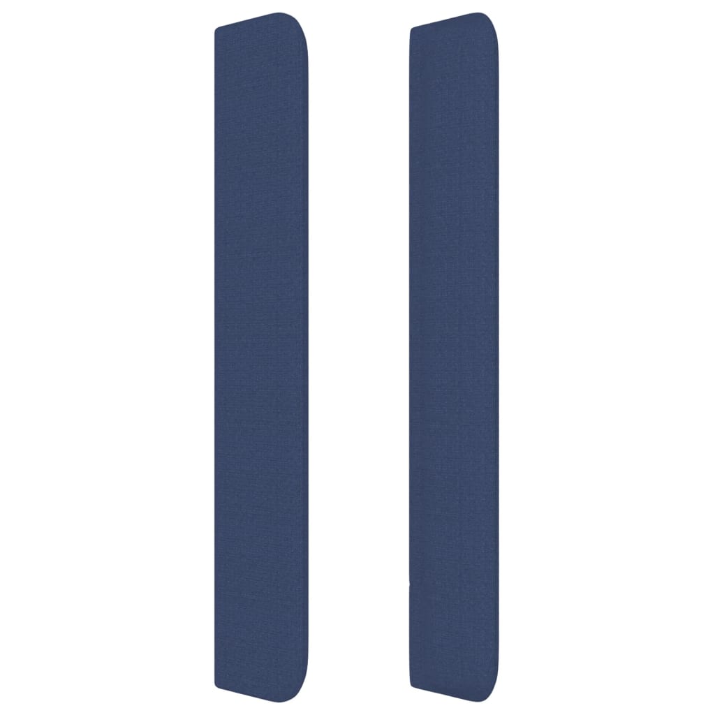 vidaXL Hoofdbord met randen 147x16x118/128 cm stof blauw