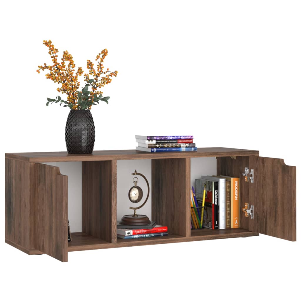 vidaXL Tv-meubel 88,5x27,5x30,5 cm bewerkt hout gerookt eikenkleurig