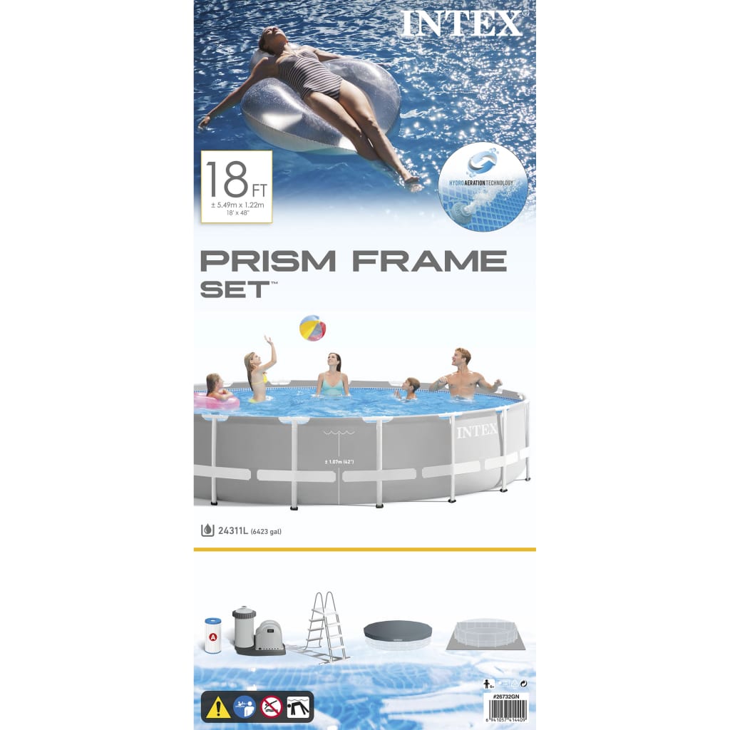 Intex Framezwembadset rond Prism Frame 549x122 cm 26732GN