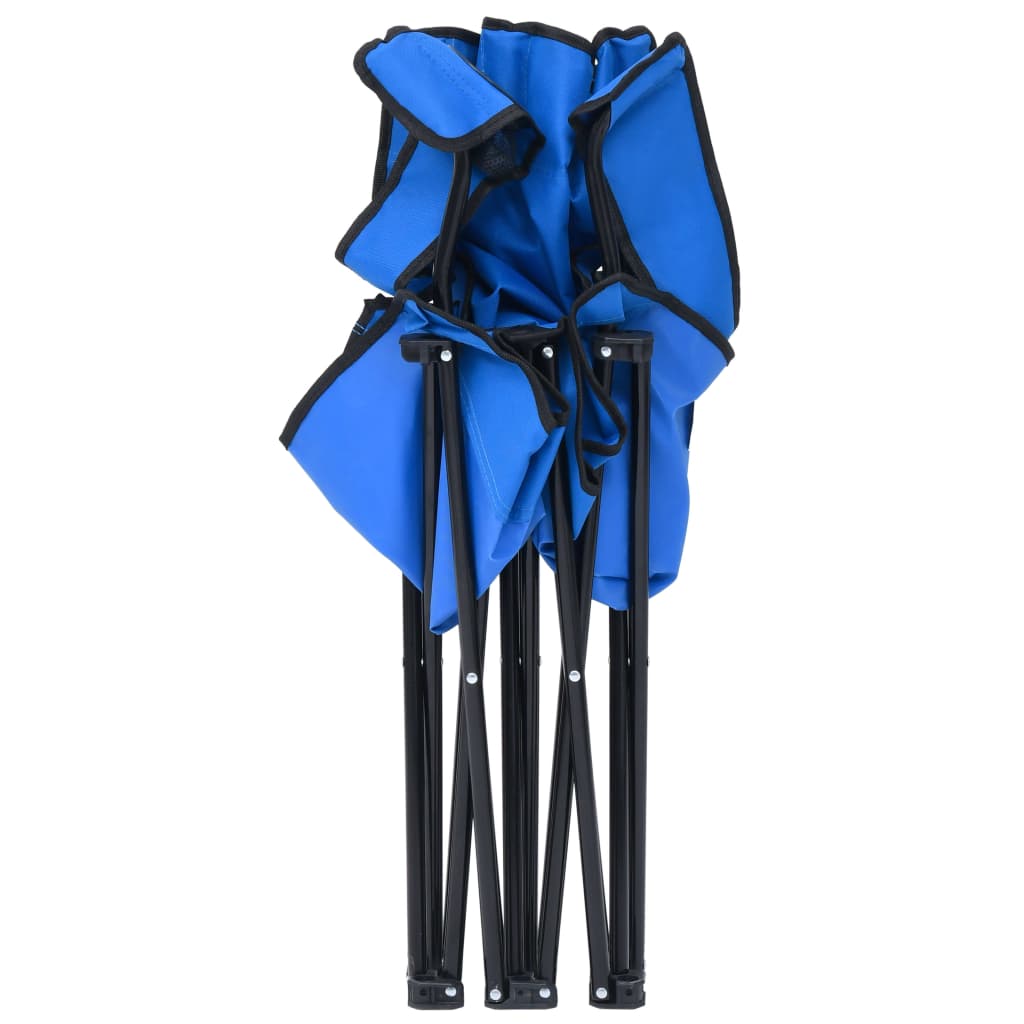 vidaXL Campingstoel 2-zits inklapbaar staal en stof blauw