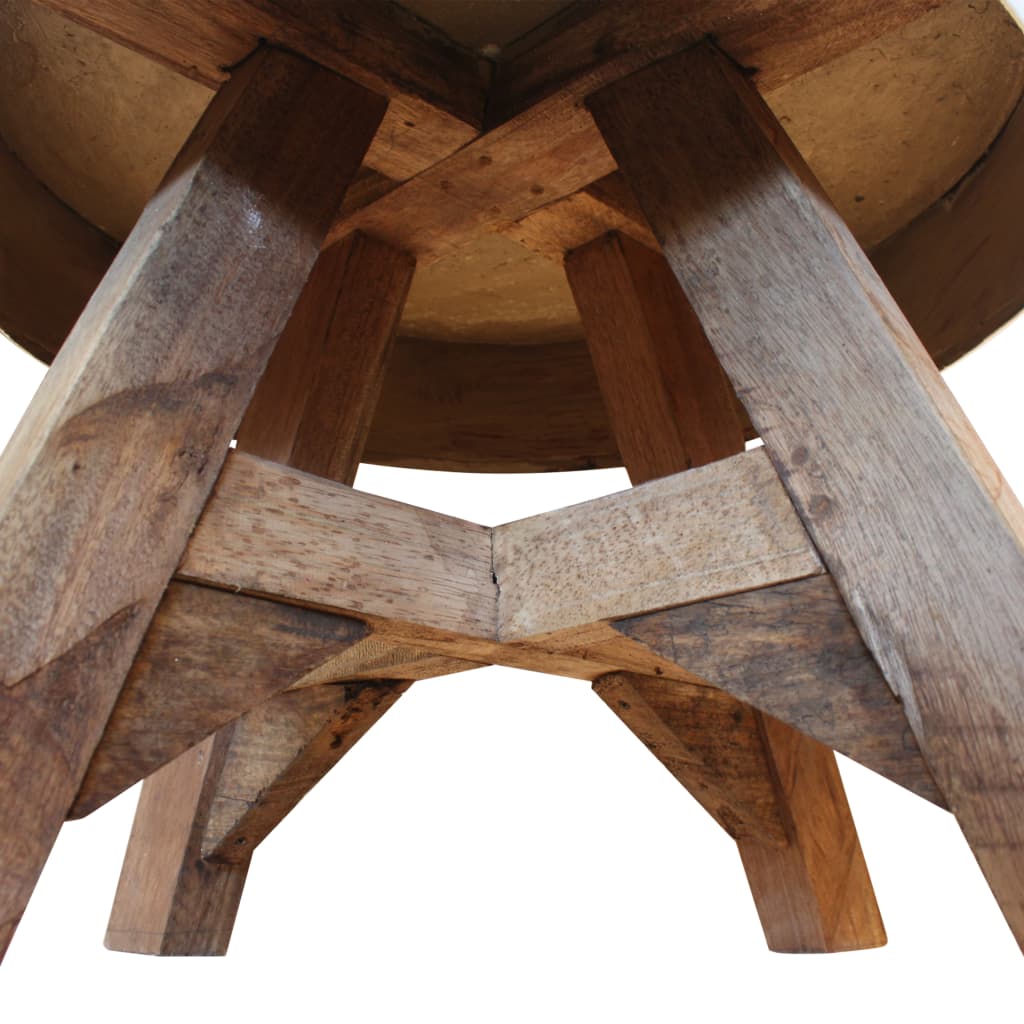 vidaXL Salontafel 60x45 cm massief gerecycled hout wit