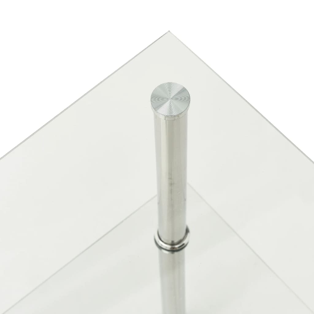 vidaXL Bijzettafel 2-laags 38x38x50 cm gehard glas transparant