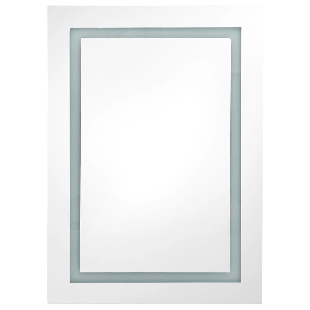 vidaXL Badkamerkast met spiegel en LED 50x13x70 cm wit en eikenkleurig